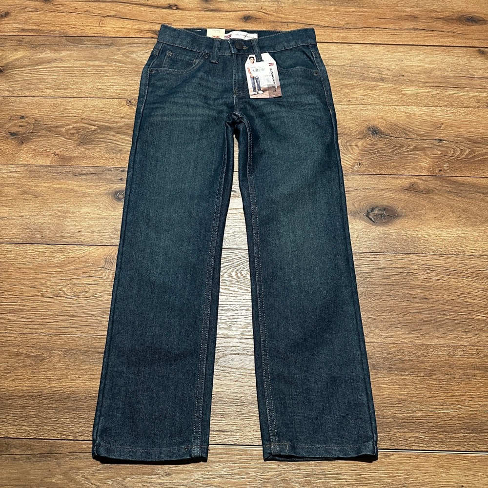 Levi's Dark Wash 514 Straight Fit Jeans Boys Size 8 Regular 24x25 NWT